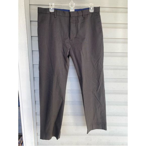 Banana Republic Slim Fit Front Pleat Pants, Brown Black Dot, Men's Size 33 x 30 - Picture 1 of 9
